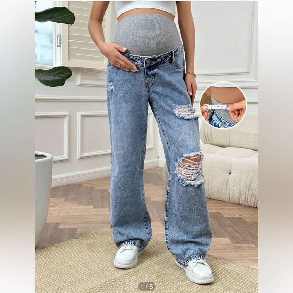 Distressed Maternity Jeans